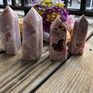 ONE RARE Druzy Pink Amethyst Crystal Tower